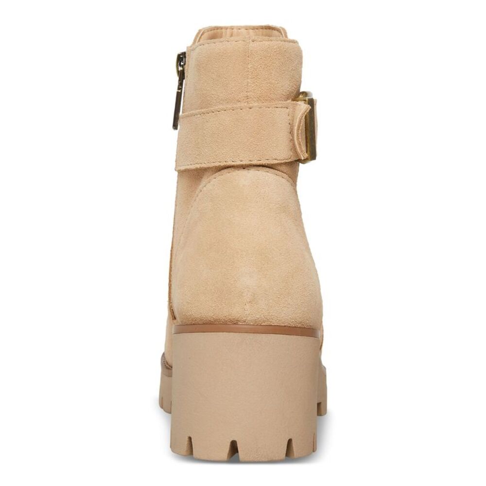 AQUA COLLEGE Womens Beige Waterproof Desiree Almond Toe Block Heel Booties 6 M - Picture 2 of 4